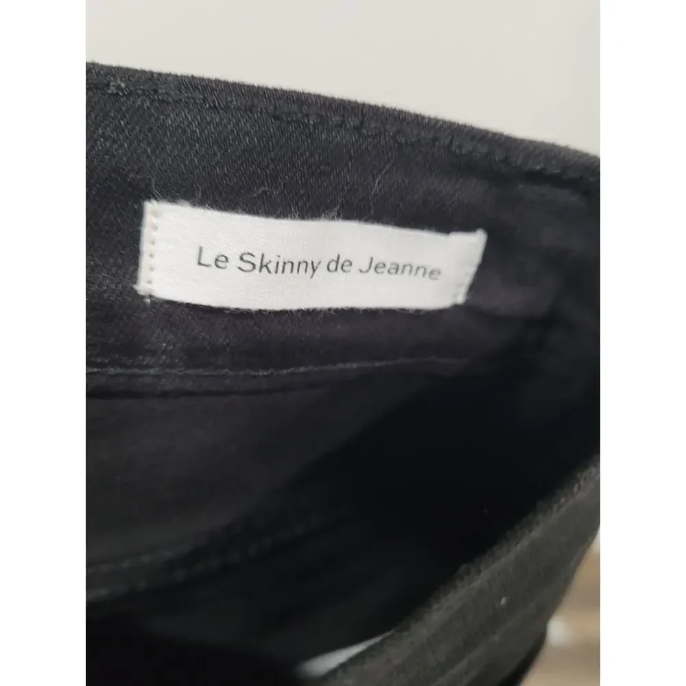 Frame Women's Le Skinny de‎ Jeanne Black Shine Noir Jeans size 27 #P3 - Picture 6 of 7